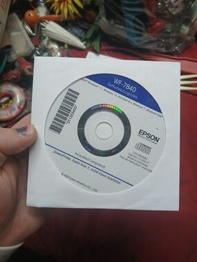 Epson WF-7840 Driver CD in White and Blue